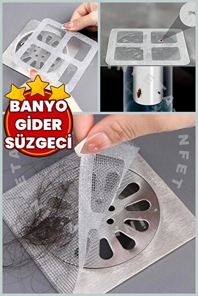 İnfeta Gider Kapağı Tıkanma Önleyici & Pislik Tutucu Filtre Kendinden Yapışka...