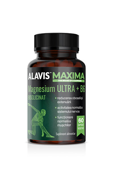 MC Micostore ALAVIS, MAXIMA MAGNESIUM BISLICINAT ULTRA+B6, 60 CAPSULE VEGETALE