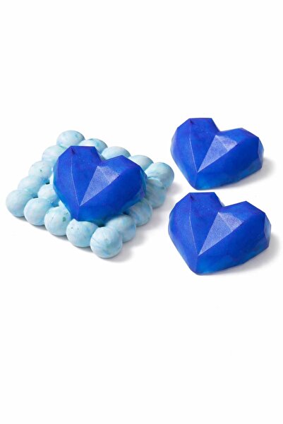SOO SOAP Crystal Blue Heart Soap & Decorative Soap Dish Set Handmade Gift Dec...