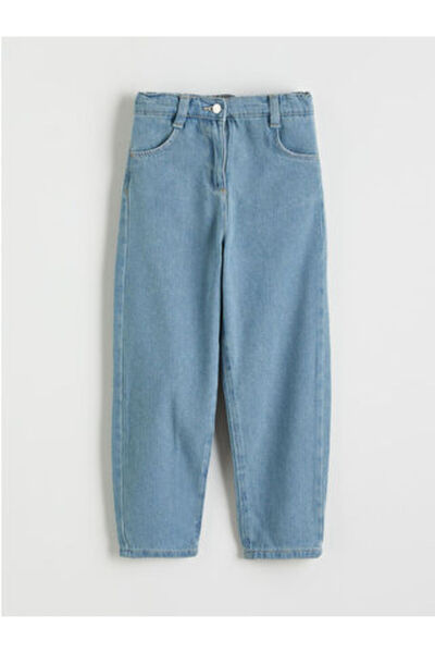 LC Waikiki M1 Sezon Indigo Elastic Waist Mom Fit Girls' Jean Pants