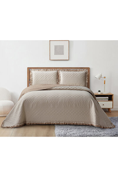 Valensi Home Roma Tek Kişilik Yatak Örtüsü - Bej