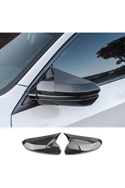 Generic غطاء مرآة جانبية للباب من مادة ABS، مطبوع عليه ألياف الكربون ومطلي با...