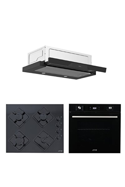 Ferre ve AFM Tech Markalı /Megoe Siyah Ankastre Set ( D036 Sürgülü Aspiratör ...