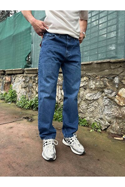 DENIMLAND Erkek Baggy Straight Kot Pantolon Normal Düz Paça Denım Genç Rahat ...