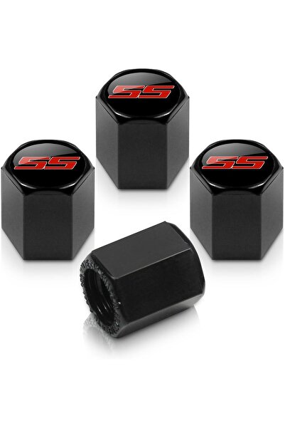 Generic Chevrolet Camaro SS Logo Black Tire Stem Valve Caps