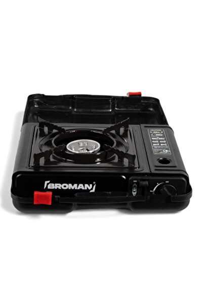 broman portable camping stove, piezo ignition, compact, outdoor use