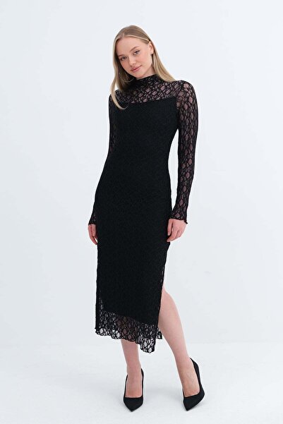 Addax High Neck Lace Dress E18070