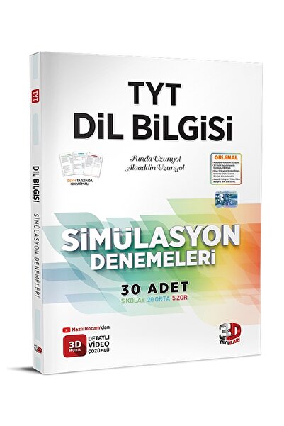 3D Yayınları 2026-2027 Müfredat TYT Dil Bilgisi Deneme Detaylı Video Çözümlü ...