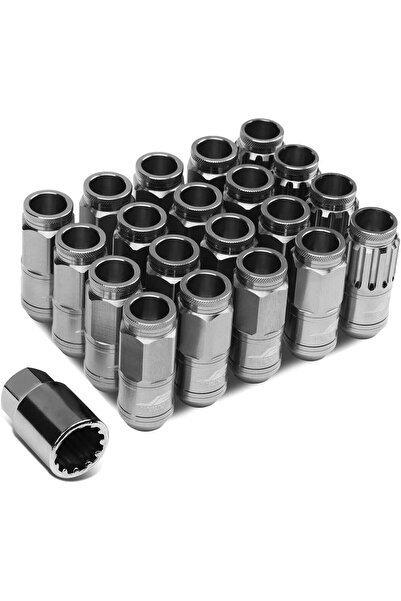 Generic مجموعة صواميل عجلات مفتوحة الطرف من الألومنيوم 7075 الفضي من J2 Engin...