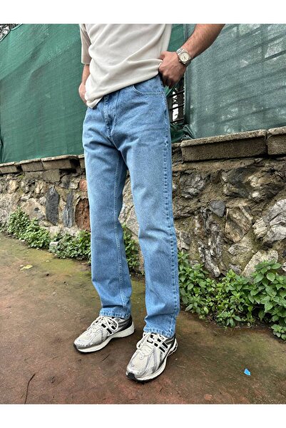 DENIMLAND Erkek Baggy Straight Kot Pantolon Normal Düz Paça Denım Genç Rahat ...