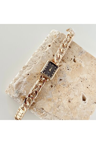 Vesce Atelier Chain Cord Gold Watch Black