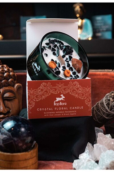 Namaruna Lumânare Hop Hare cu flori și cristale - Diavol