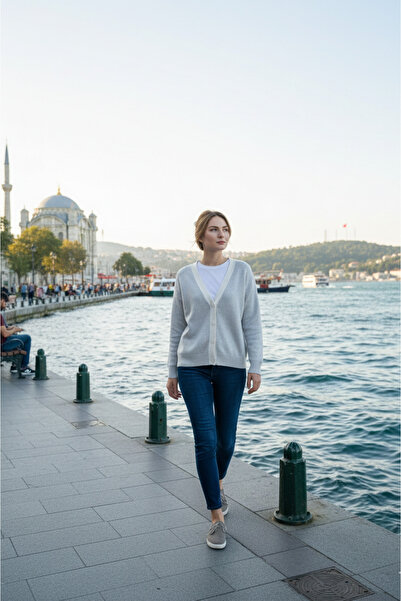 MELLY MORE كارديجان بيج مع شريط أبيض (M-L)