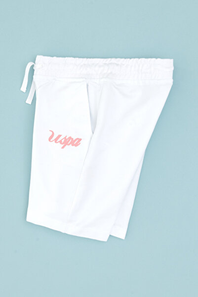 U.S. Polo Assn. Kız Çocuk Beyaz Örme Şort 50306489-VR013