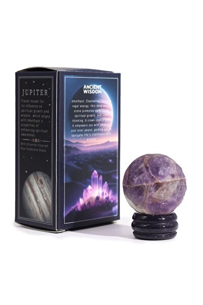 Namaruna Amethyst Planet on a Goldstone Solar Stand - 40 mm