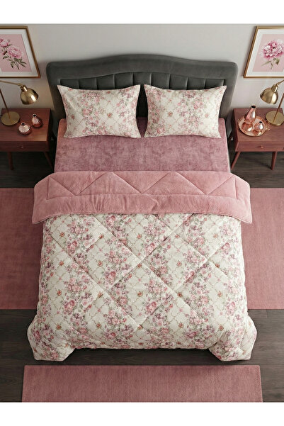 Çetinhome طقم لحاف ويلسوفت مزدوج منقوش (بدون ملاءات) زهور الخريف
