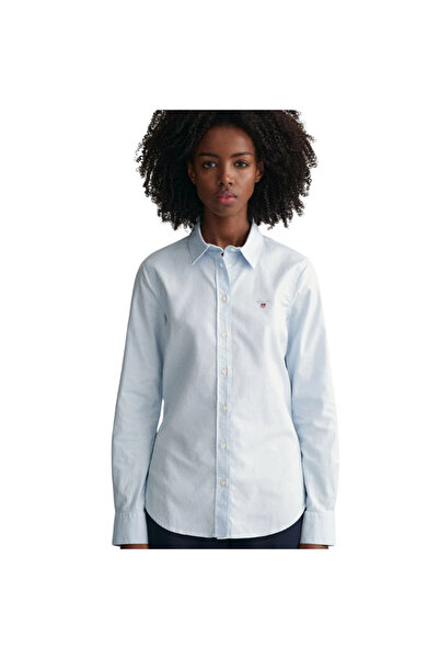 Gant Women's Blue Slim Fit Buttoned Collar Oxford Shirt
