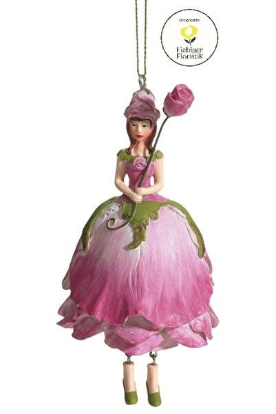 DecoDepot Flower Girl hanging figurine Rose, cyclamen, 12 cm