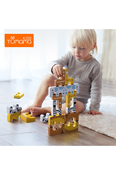 TUMAMA KIDS Интерактивен пъзел Tumama с животни, 15 части, нетоксичен