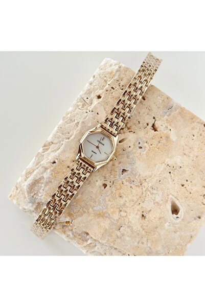 Vesce Atelier Cornered Gold Watch White
