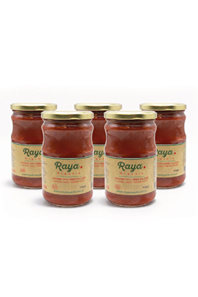 Raya Organik Organik Tatlı Biber Salçası 5'li Paket (610 g x 5)
