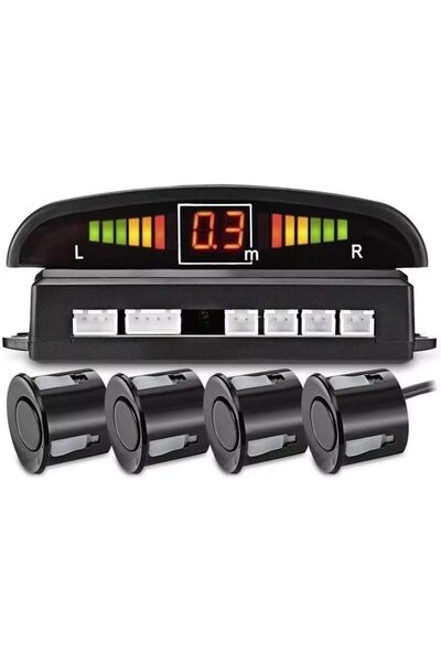 Generic LED Car Parking Sensors Car Reverse Radar System 4 Sensors Parking As...