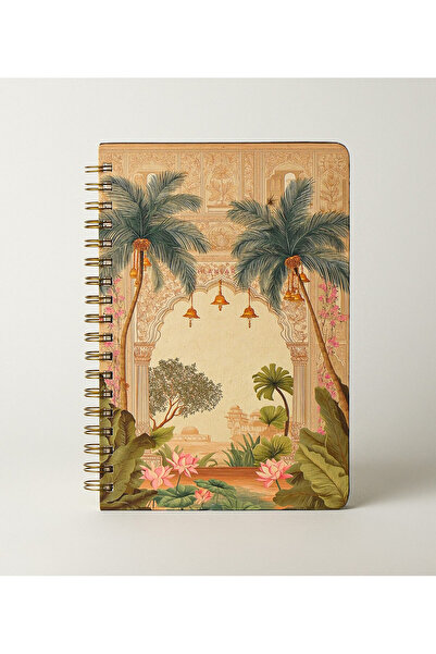 Bazen Defter Palmiyeli Sert Kapaklı Spiralli Süresiz Planlayıcı Ajanda 16x24cm