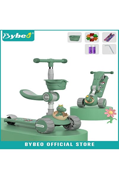 BYBEO سكوتر أطفال 3 في 1، سكوتر بثلاث عجلات للأطفال الصغار، سكوتر قابل للطي ل...