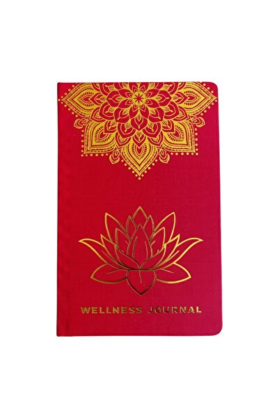 Namaruna Red Wellbeing Journal - 120 pages - Golden Mandala and Lotus