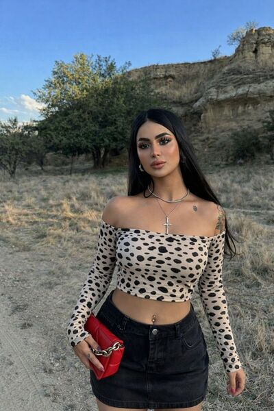 MY JOSHUA Women's Digital Print Crop