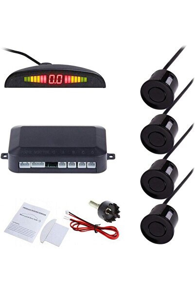 Generic مستشعر ركن السيارة الخلفي من توبي مع شاشة LED، ركن السيارة للخلف (أسود)