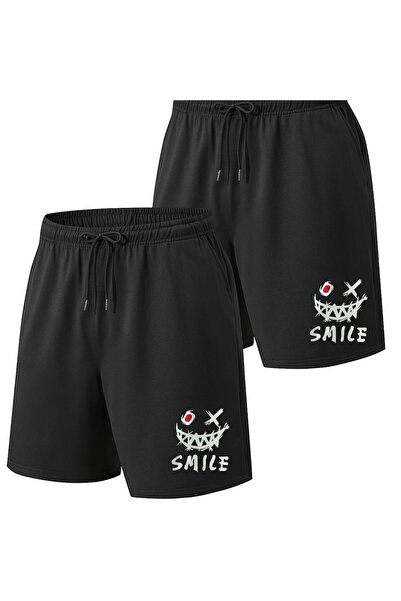 Eşofmancım Unisex 2 Pieces Summer Smile Printed Shorts