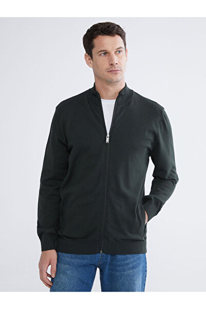 LC Waikiki كارديجان تريكو رجالي بياقة خضراء قائمة