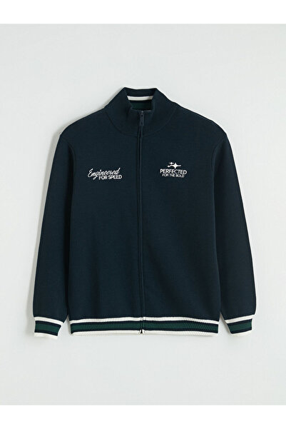 LC Waikiki Ermus Global και ανδρική ζακέτα πλεκτή με κέντημα σε σκούρο μπλε χ...