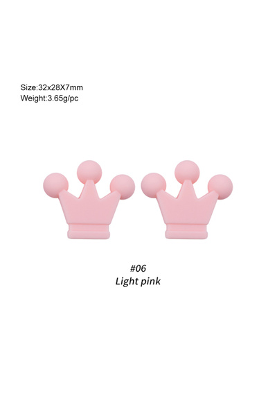 Choice9 10 قطع من خرز السيليكون الوردي الفاتح على شكل تاج وعقدة فيونكة، مثالي...