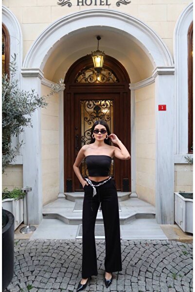 KECHİ WOMAN Polyviscose Fabric Belted Pants