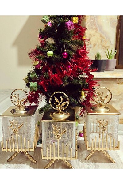 AZADE BAKIR GOLD PİRİNÇ JAPONGÜL ÇUBUK KARE KAVANOZ 3’LÜ SET