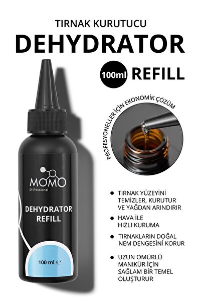 MOMO professional 100 ml Dehydrator Yedek Dolum Şişesi, Refill, Tırnak Kurutucu
