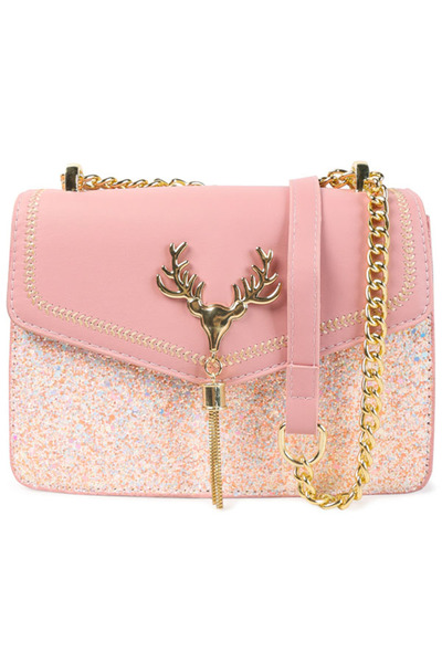london Rag Women Pink Glitter Envelope Sling Bag