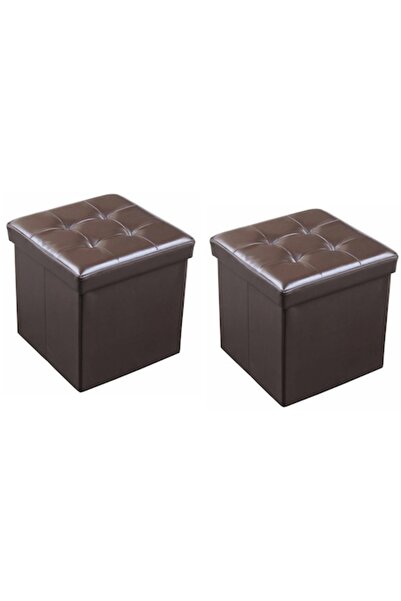 JHT Set of 2 Folding Stools with Storage Space, Weight Capacity 150 kg, 38X38...