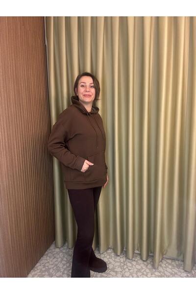 MU&ME BOUTİQUE Sweatshirt with Hood and Back Pattern