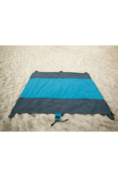 MATELOT Beach blanket, waterproof, 280x300 cm, gray-blue