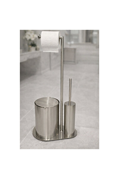 SYSTEM BANYO AKSESUARLARI 3'lü Hareketli Wc Set Nikel Saten Mat Renk