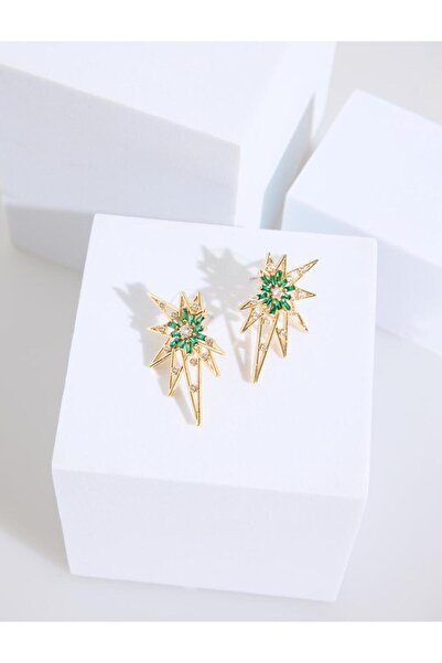 Jimmy Key Green Abstract Figured Stone Earrings