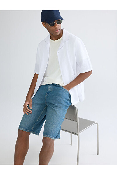 LC Waikiki شورت جينز فضفاض للرجال من إنديجو