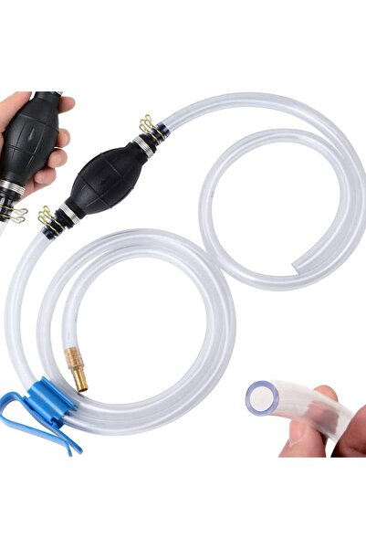 Generic مضخة شفط جويزي لنقل البنزين وزيت الوقود، مضخة يدوية مزودة بـ 2 سيفون ...