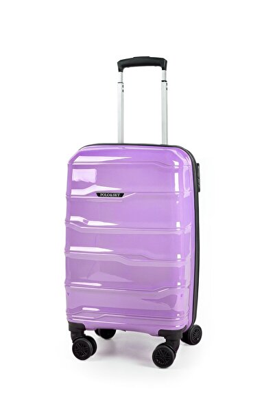 POLO&SKY Azra Model Lila Renk PP Polipropilen Kırılmaz Kabin Boy Valiz Bavul