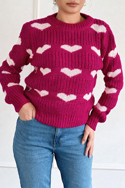 Welike Women's sweater with hearts Clara