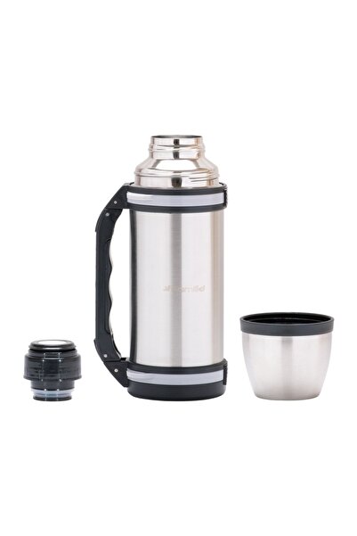 Kamille Termos cu mâner, Kamille, oțel inoxidabil, 1 l, argintiu/negru
