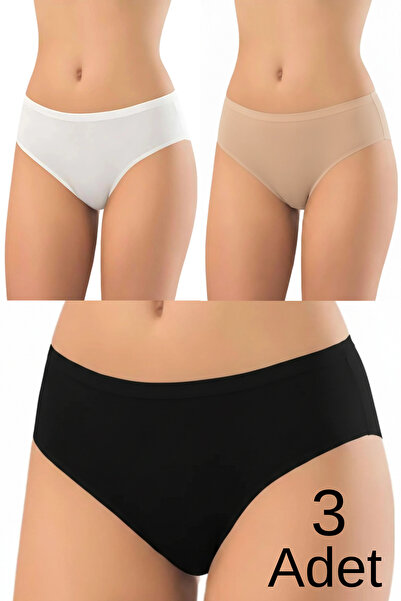 Mifella Set of 3 Bato Non-Marking Combed Cotton Underwear for Women 2851 Blac...